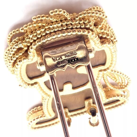 Van Cleef & Arpels 18k Yellow Gold Onyx Tiger Eye Lucky Animals Lion Clip Brooch - Picture 2 of 11